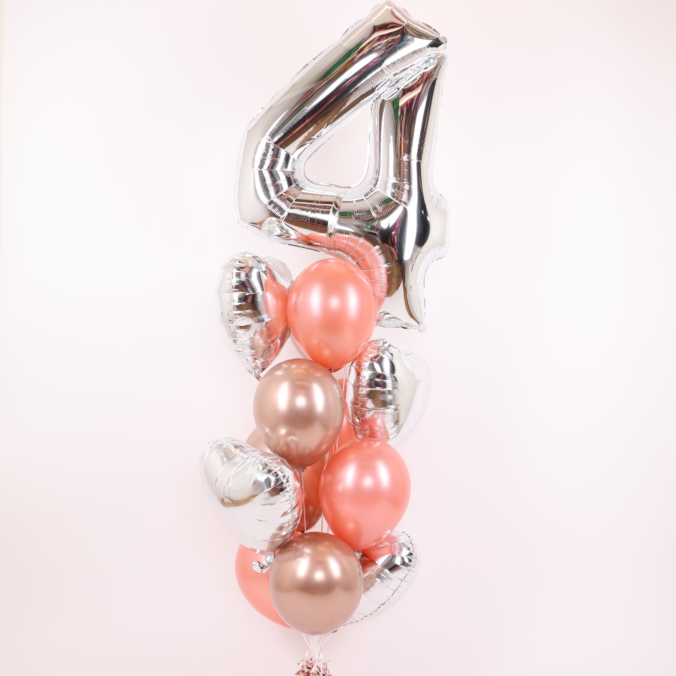 Rose Gold and Silver Balloon Bouquet